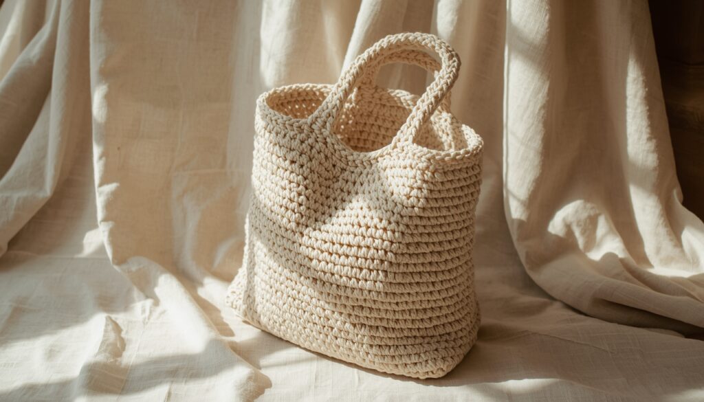 crochet cotton bag