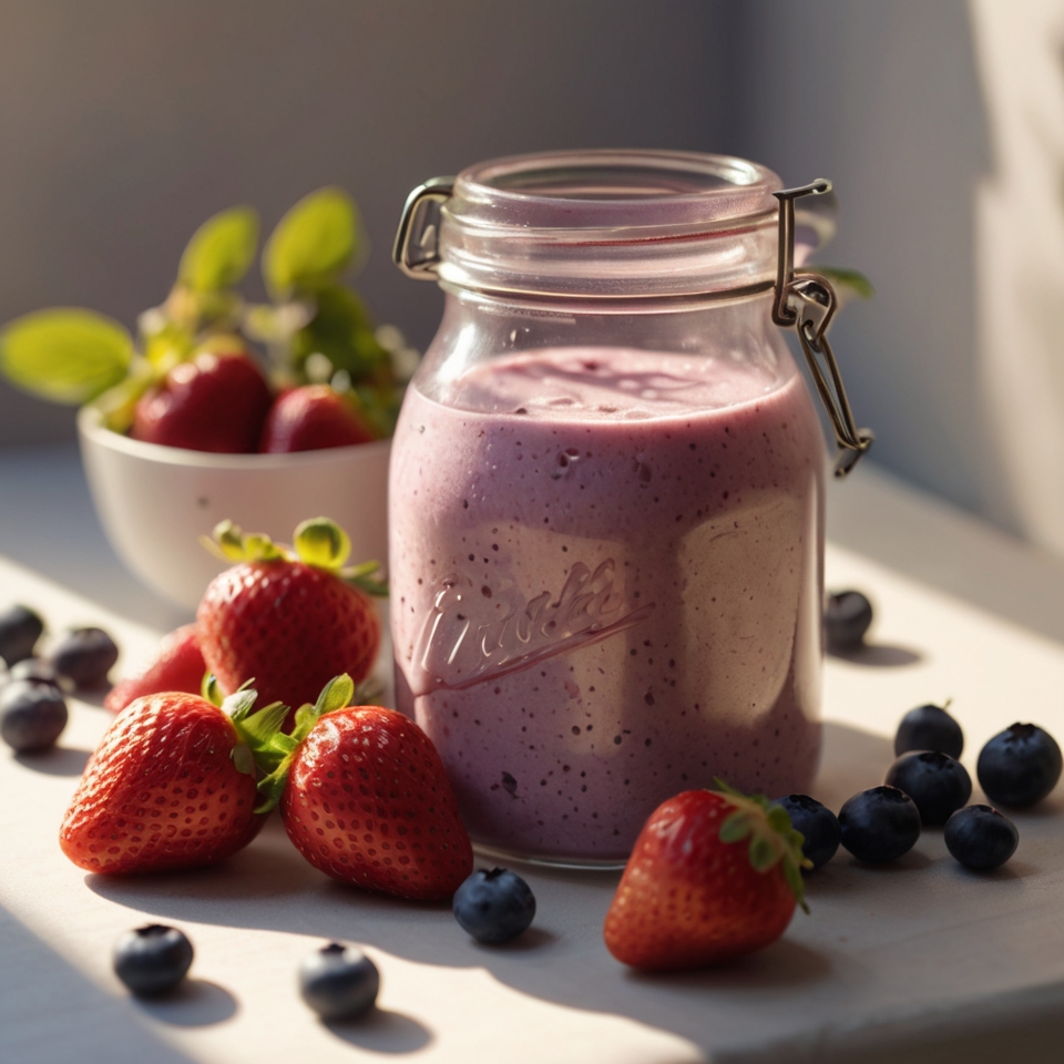 leonardo vision xl aesthetic pink berry smoothie in a glass ja 2