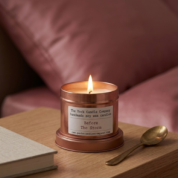 lighting a scented candle