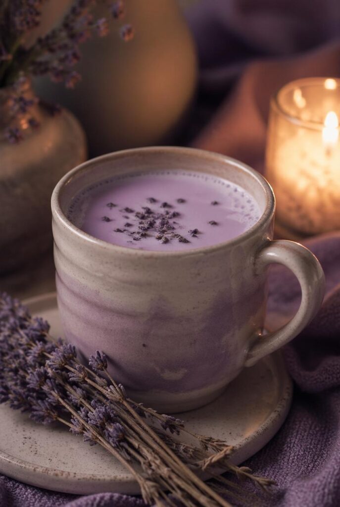 gpt image 2 a creamy lavender vanilla milk drink in a ceramic mug soft purple undertones dri 0